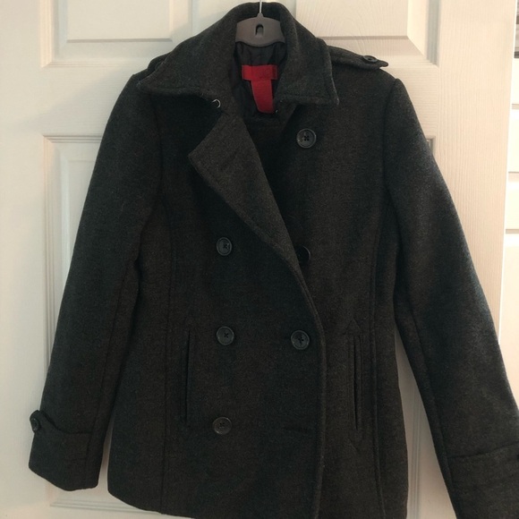 Double Breasted Gray wool blend Pea Coat - Picture 12 of 14